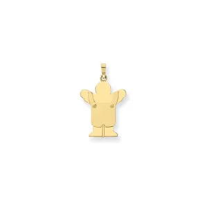 14k Yellow Gold Solid Love Boy With Overalls Charm