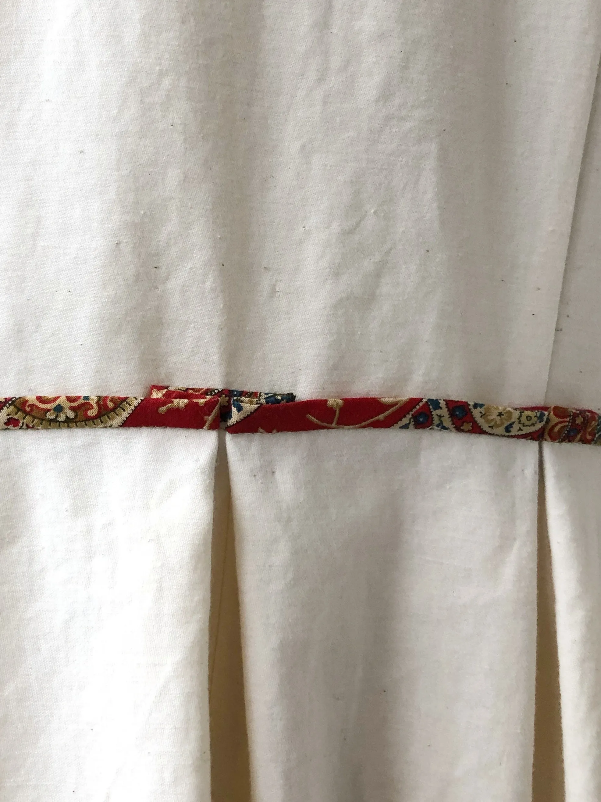 19th century patched French cotton floral and cotton shirt dress size 8
