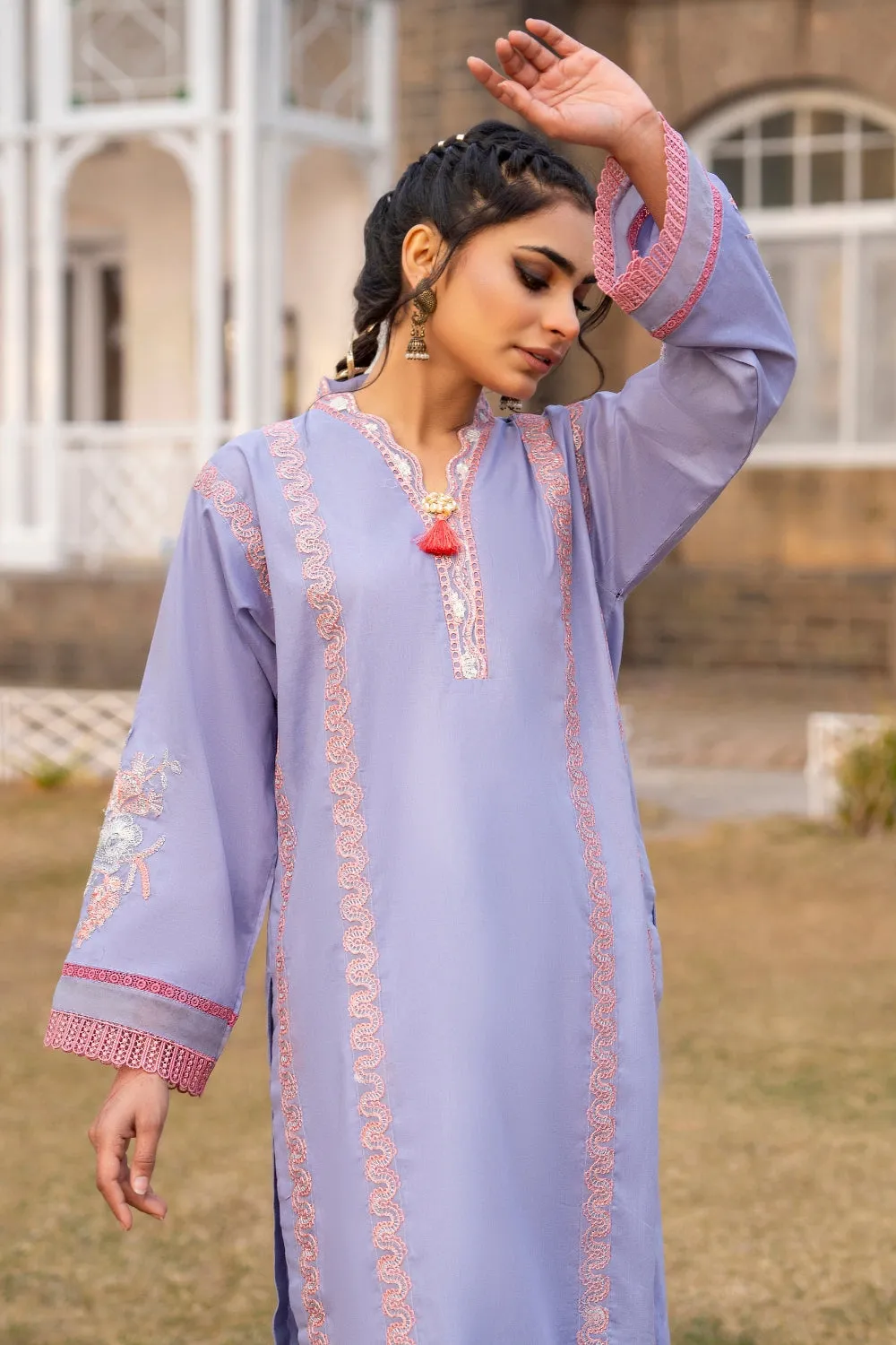 2 PC Unstitched | Embroidered Lawn Shirt   Trouser