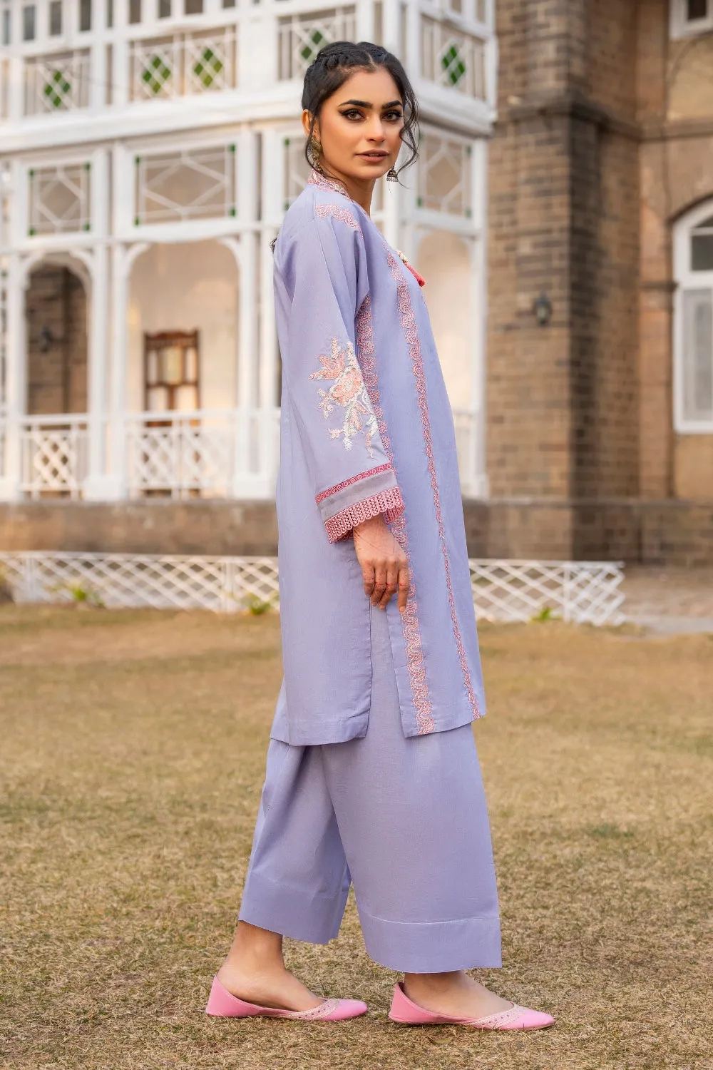 2 PC Unstitched | Embroidered Lawn Shirt   Trouser