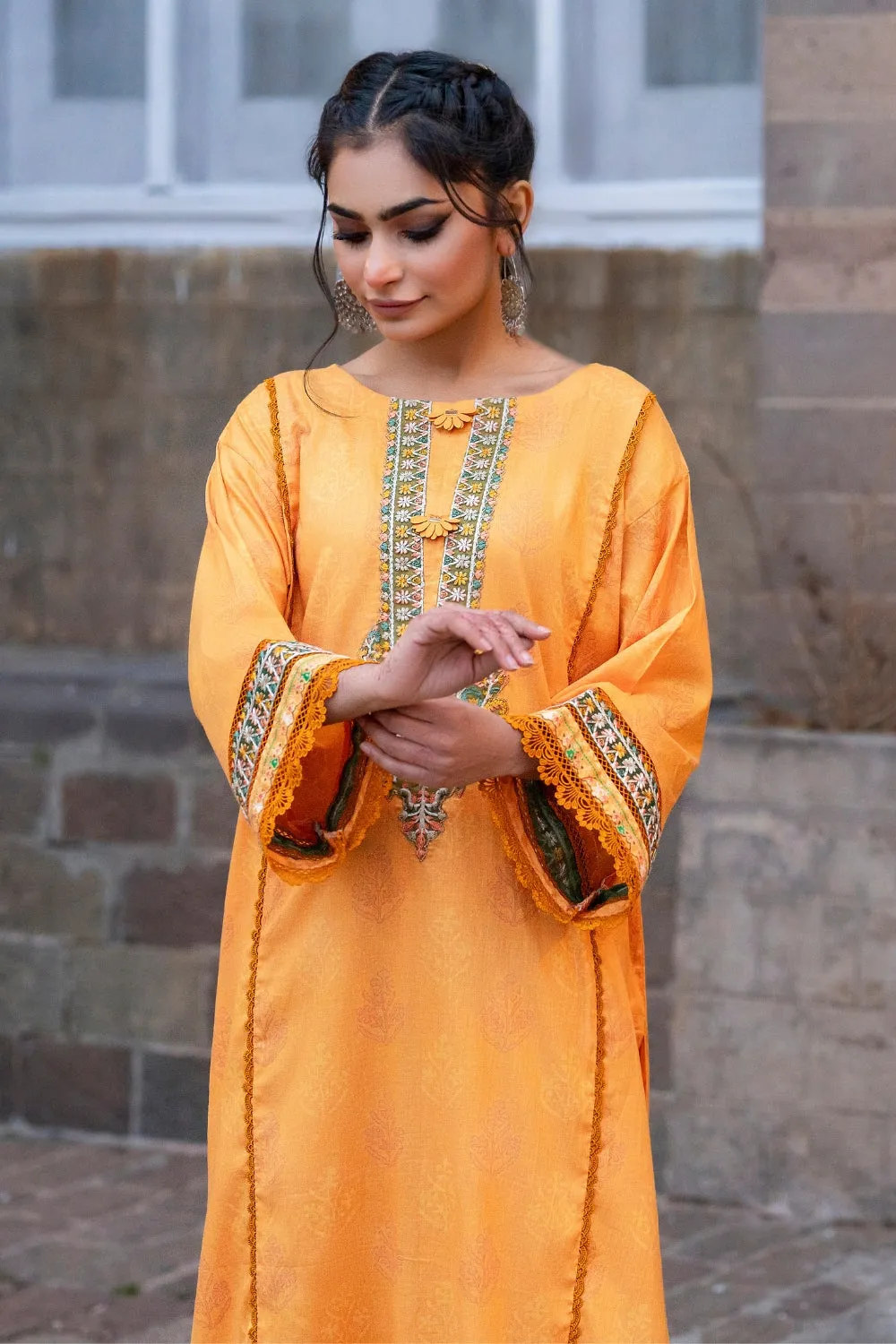2 PC Unstitched | Embroidered Lawn Shirt   Trouser
