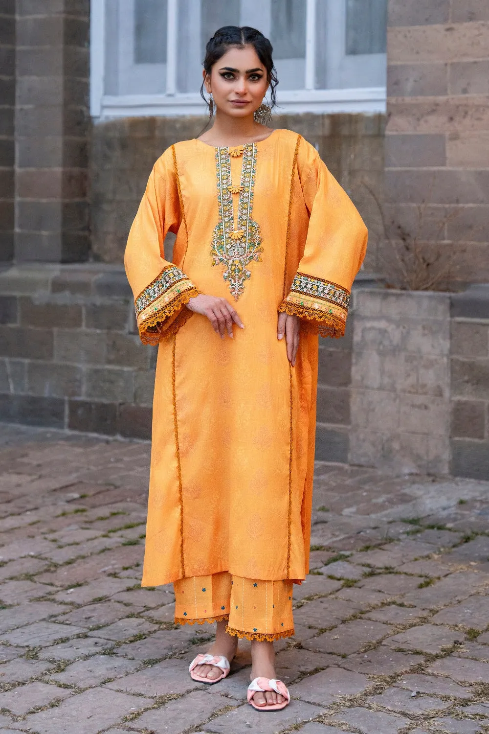 2 PC Unstitched | Embroidered Lawn Shirt   Trouser