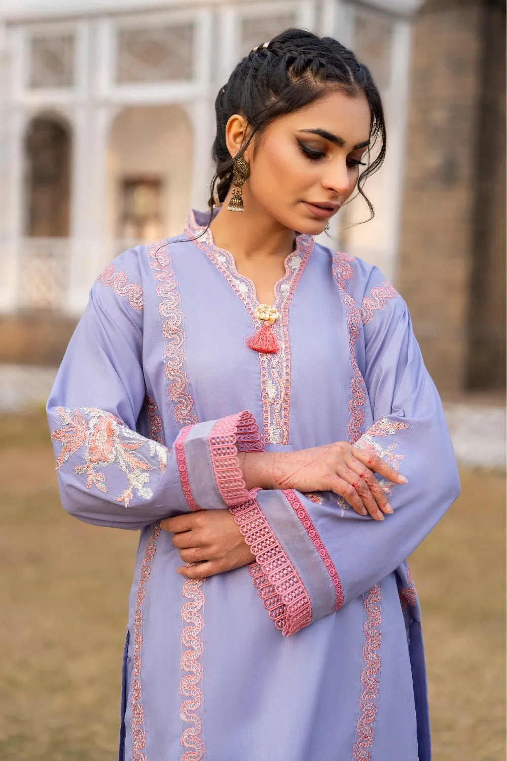 2 PC Unstitched | Embroidered Lawn Shirt   Trouser