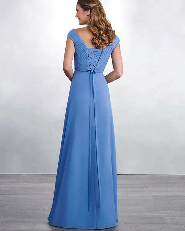 2019 New Chiffon Long Bridesmaid Dresses V-Neck Ruffles Floor Length
