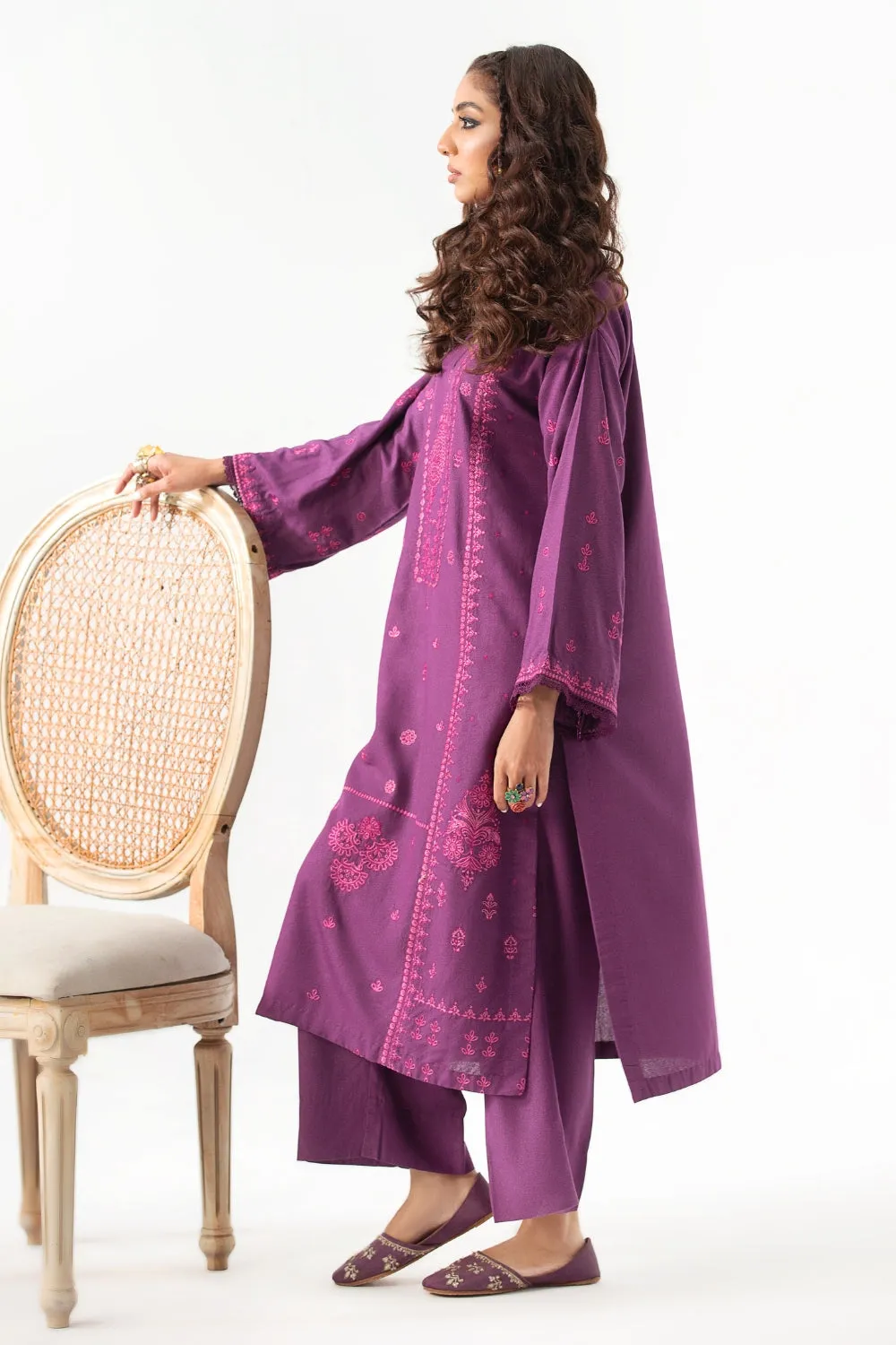 2PC Unstitched | Embroidered Karandi Shirt   Trouser