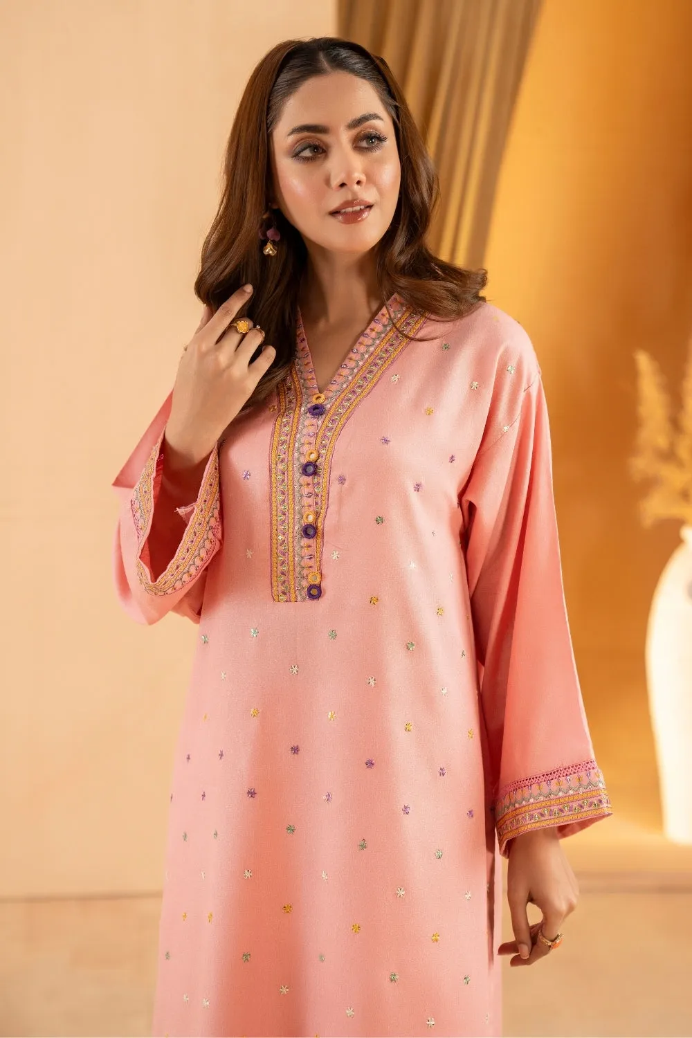 2PC Unstitched |Embroidered Karandi Shirt   Trouser