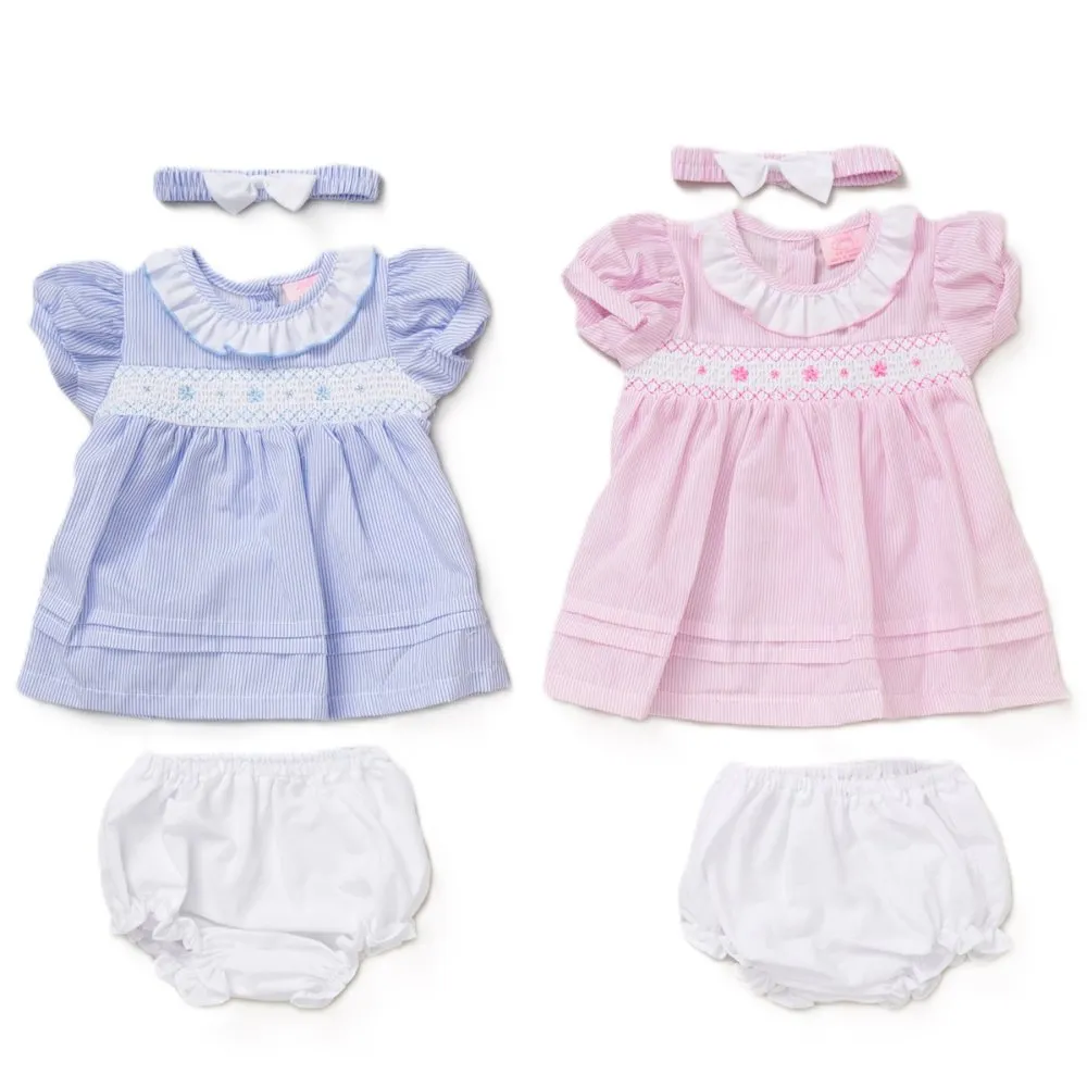 3pc Baby Girls Dress Set - Smocked (0-9m) (PK6) F09180NB