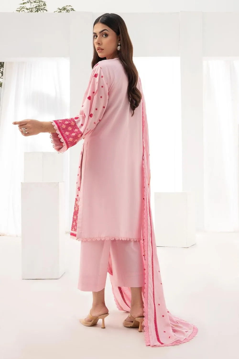 3PC Unstitched |Embroidered Karandi Shirt  Jacquard Shawl  Trouser