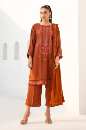 3PC Unstitched |Embroidered Karandi Shirt  Wool Shawl  Trouser