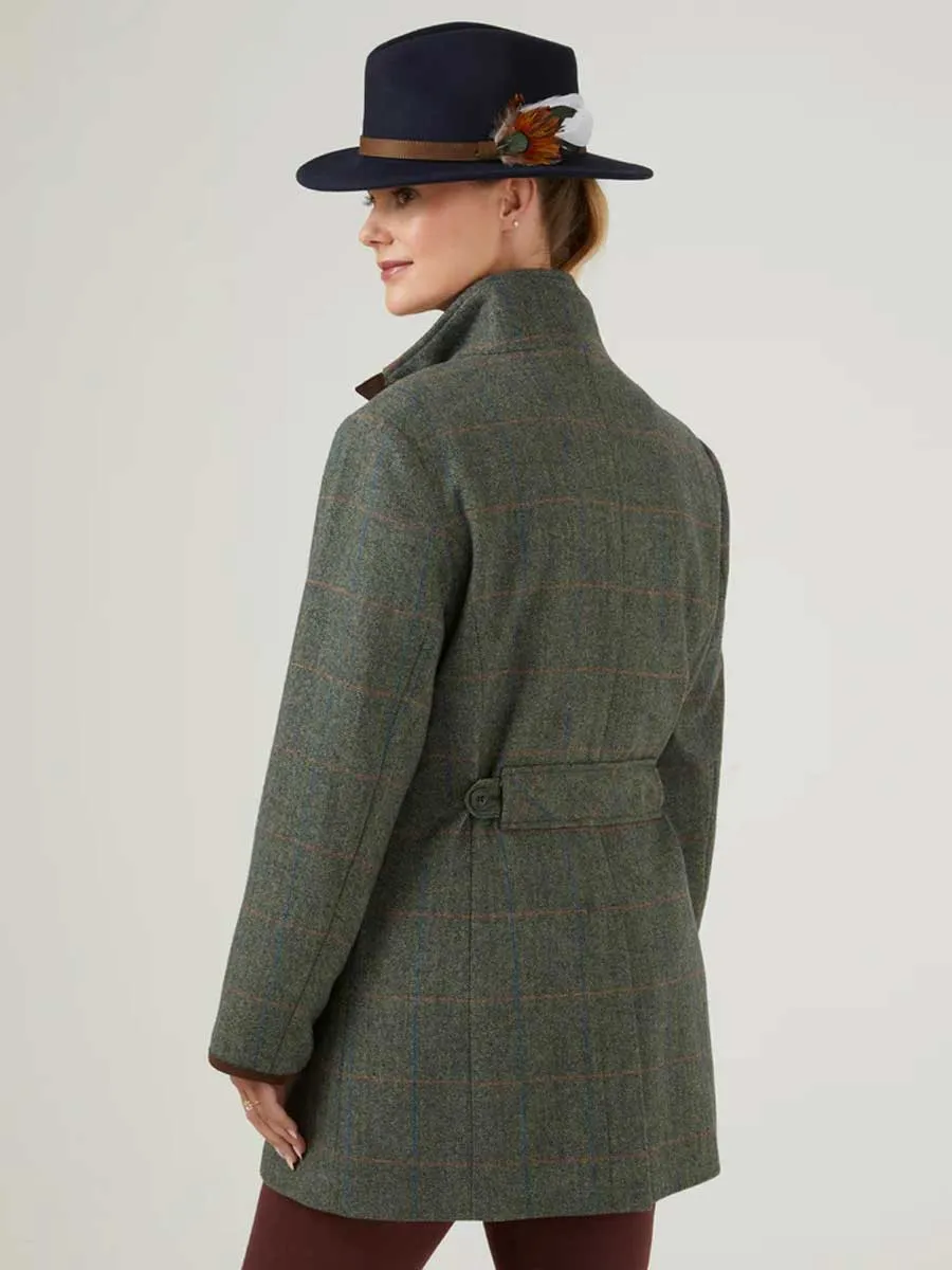 50% OFF ALAN PAINE Combrook Field Coat - Ladies Tweed - Spruce - Size: UK 10