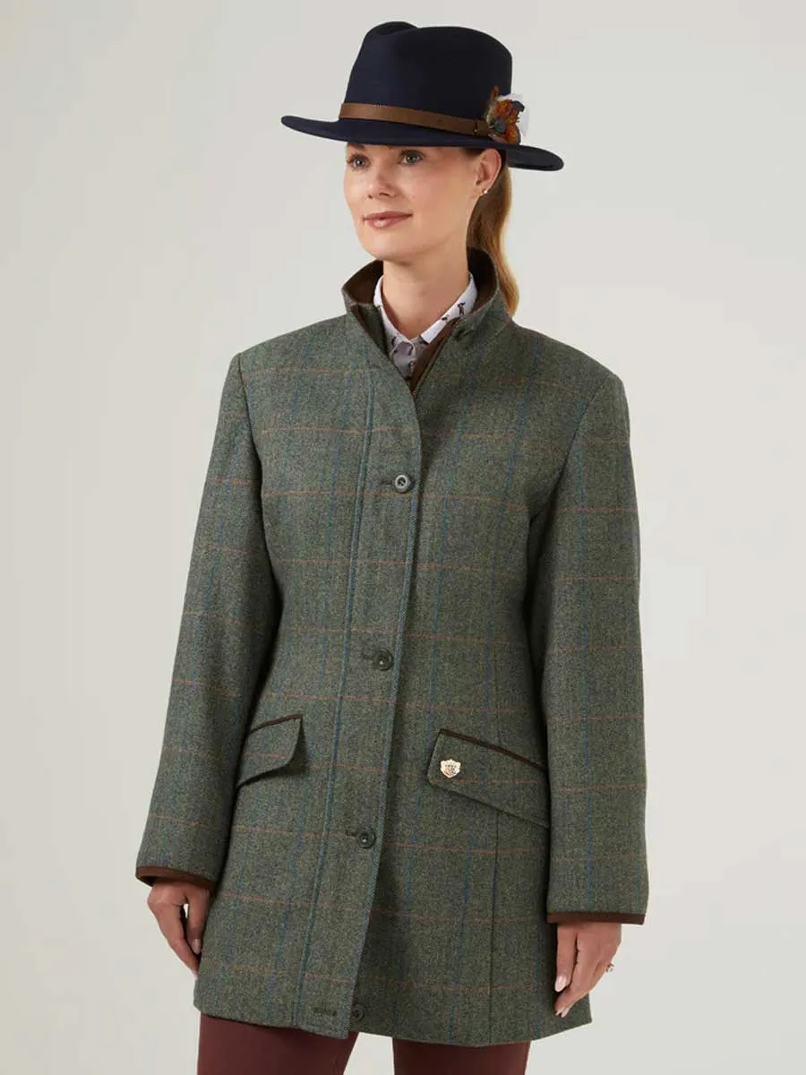 50% OFF ALAN PAINE Combrook Field Coat - Ladies Tweed - Spruce - Size: UK 10