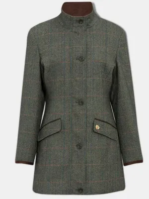 50% OFF ALAN PAINE Combrook Field Coat - Ladies Tweed - Spruce - Size: UK 10