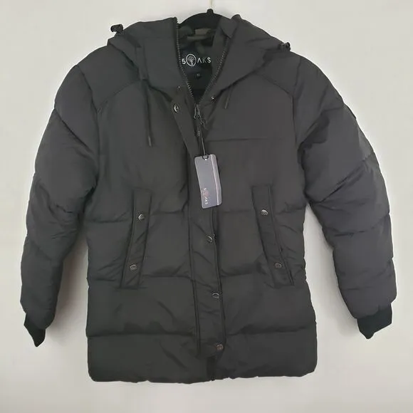 5oaks Black Puffer Jacket Women's Size XS NWT