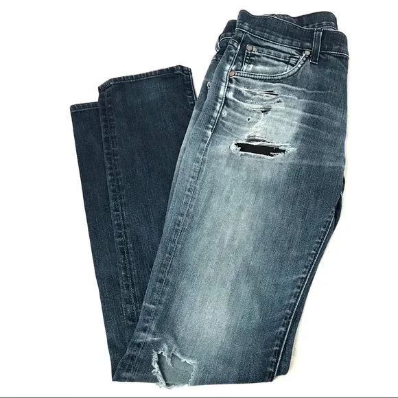7 FOR ALL MANKIND DISTRESSED STRAIGHT LEG SIZE 30
