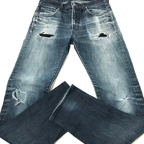 7 FOR ALL MANKIND DISTRESSED STRAIGHT LEG SIZE 30