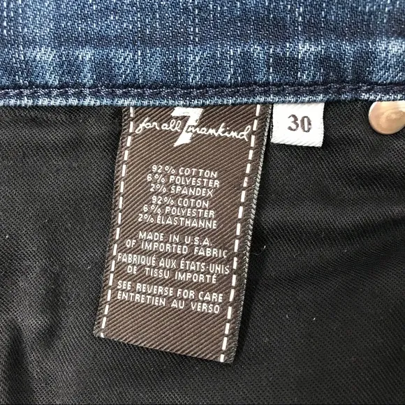7 FOR ALL MANKIND DISTRESSED STRAIGHT LEG SIZE 30