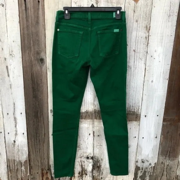 7 for All Mankind Green Skinny Jeans