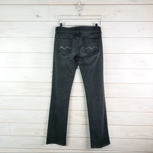 7 For All Mankind Jeans Straight Leg Black Size 26