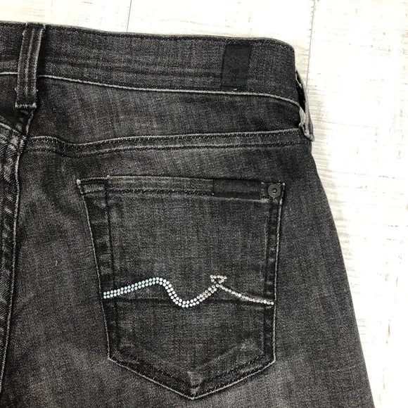7 For All Mankind Jeans Straight Leg Black Size 26