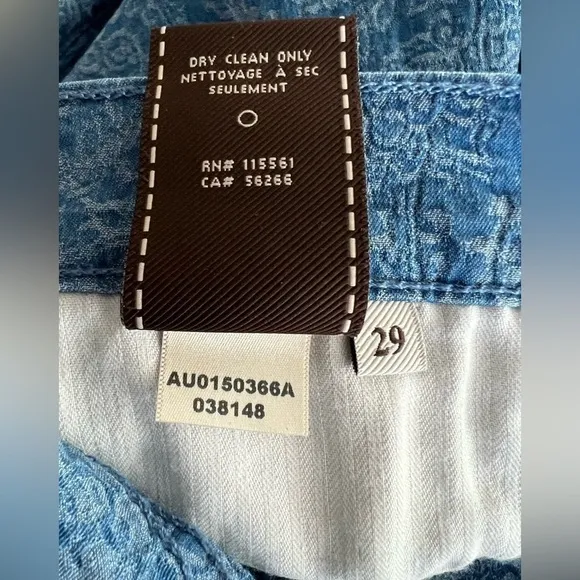 7 For All Mankind Moroccan Blue Jacquard Skinny Jeans - Size 29