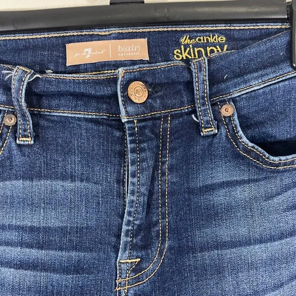 7 for all Mankind Women's B(AIR) Dark Wash Ankle Skinny Jeans Size 28