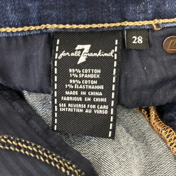 7 for all Mankind Women's B(AIR) Dark Wash Ankle Skinny Jeans Size 28