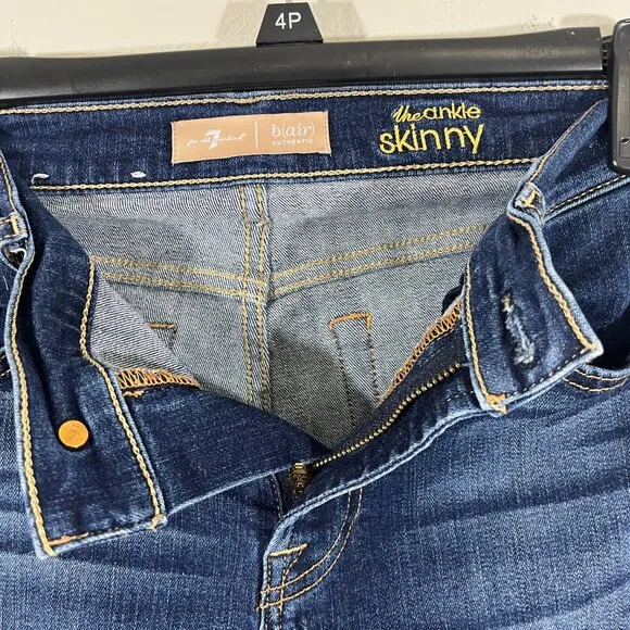 7 for all Mankind Women's B(AIR) Dark Wash Ankle Skinny Jeans Size 28
