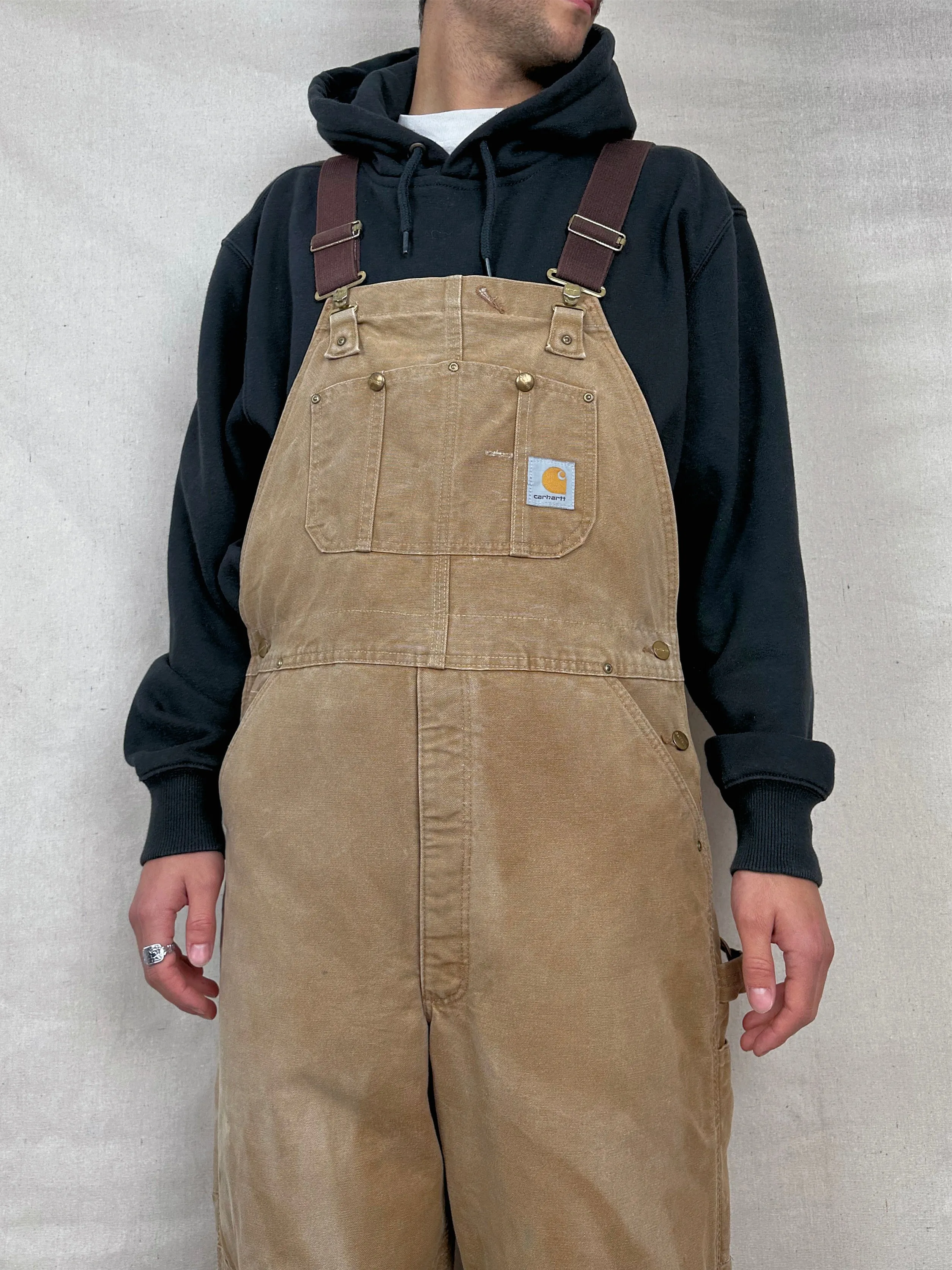 90's Carhartt Heavy Duty Vintage Dungarees/Overalls up to Size 38"