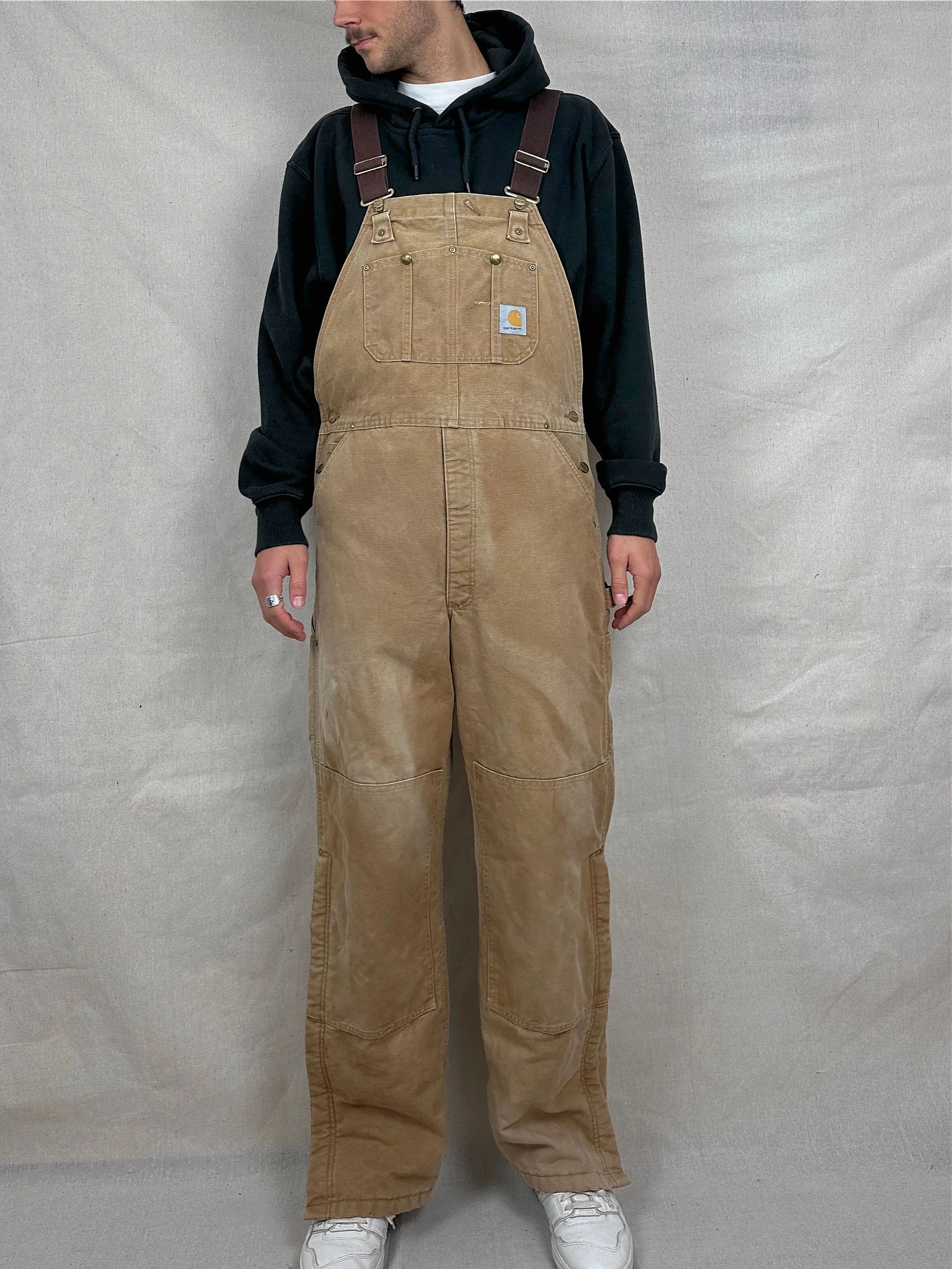 90's Carhartt Heavy Duty Vintage Dungarees/Overalls up to Size 38"