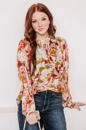 A Floral Arrangement Printed Top