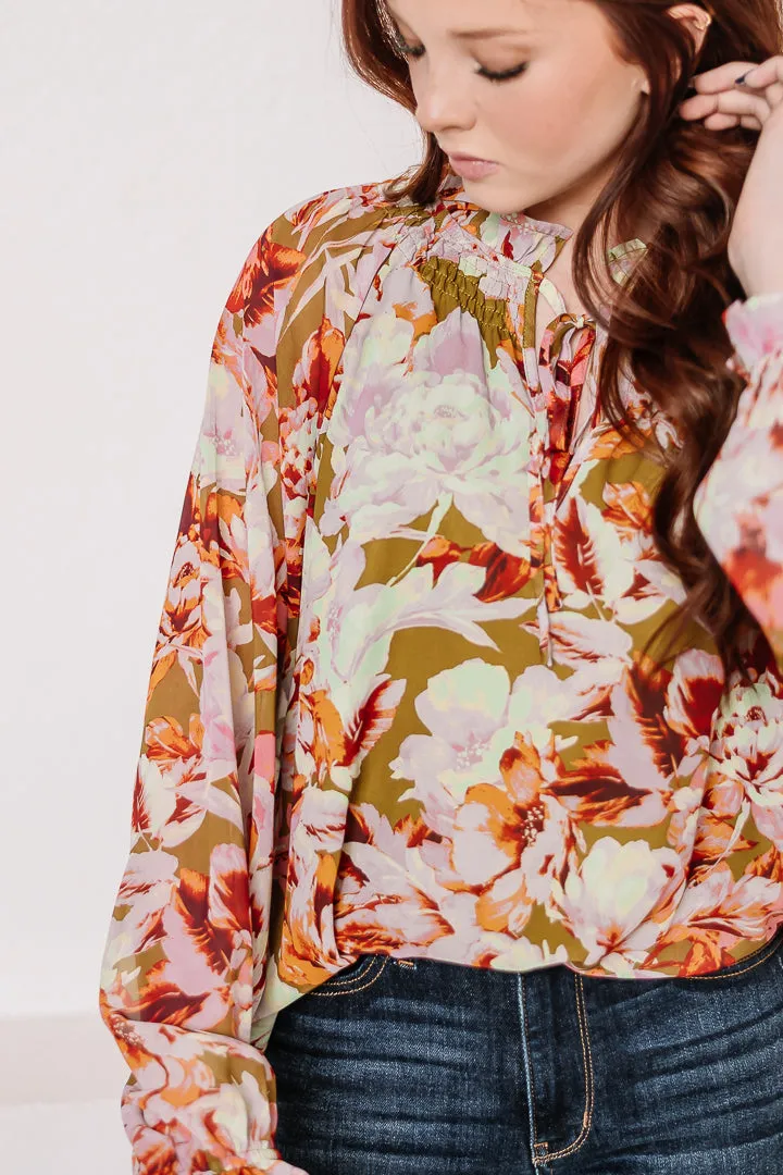 A Floral Arrangement Printed Top
