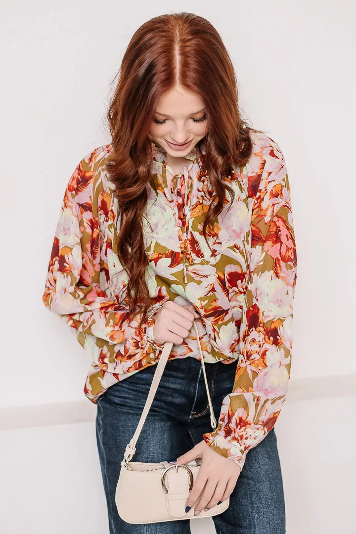 A Floral Arrangement Printed Top
