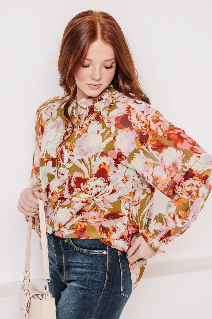A Floral Arrangement Printed Top