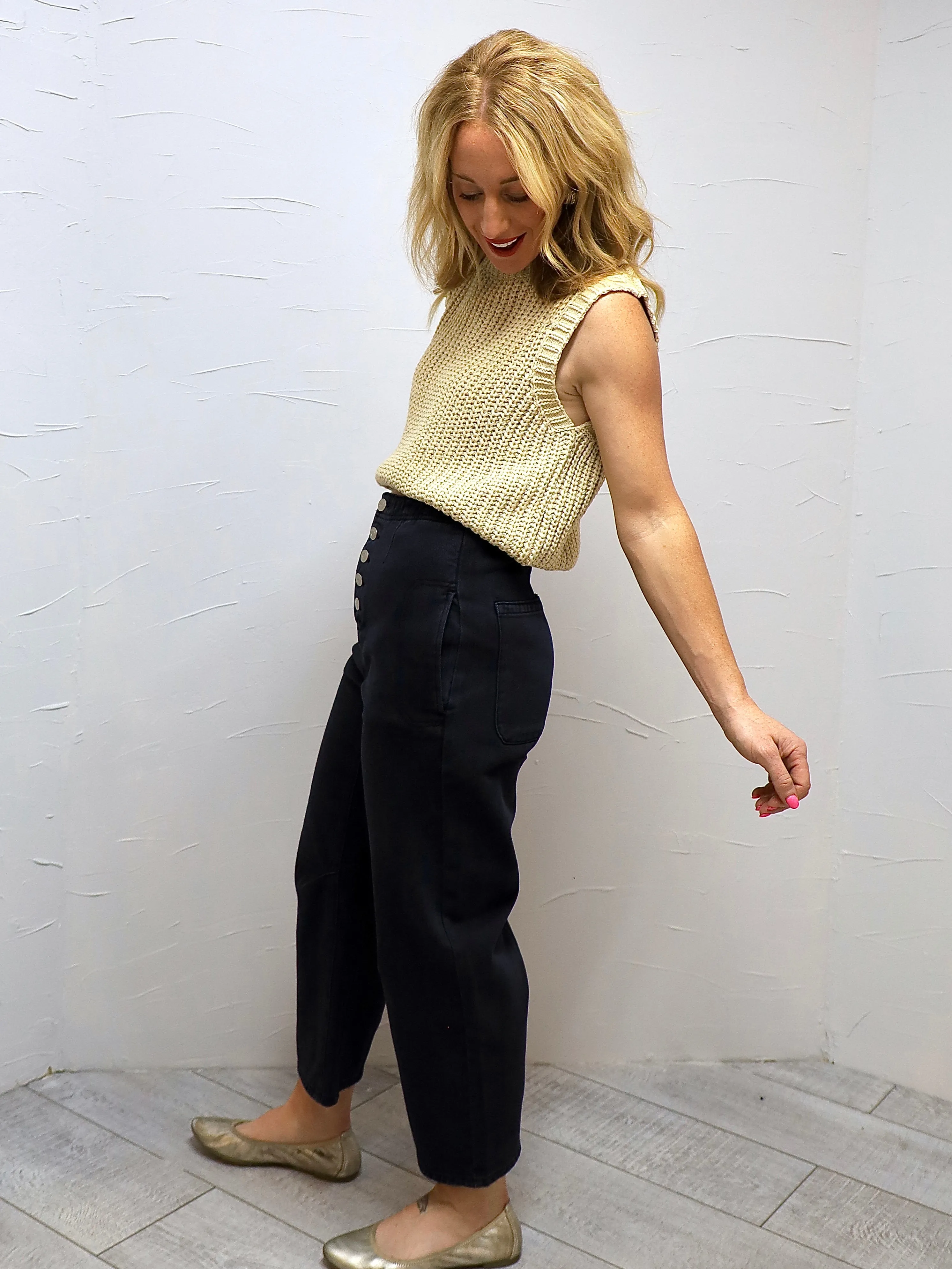 A Navy Moment Barrel Denim