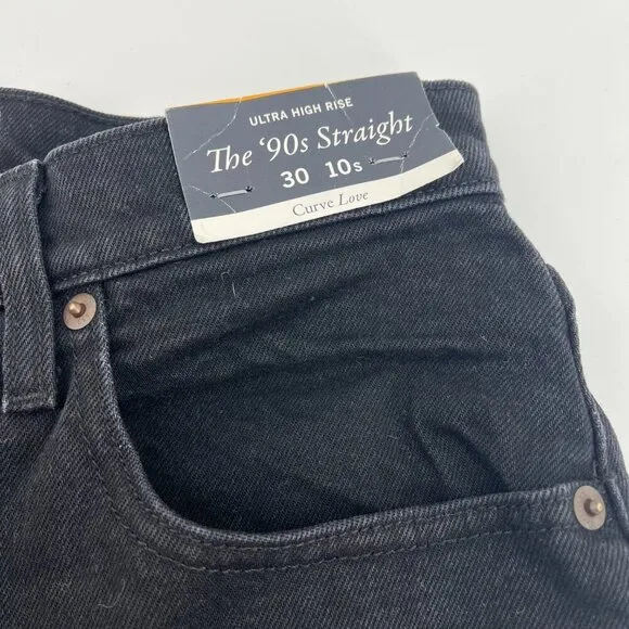 Abercrombie &amp; Fitch Curve Love Ultra High Rise 90s Straight Jean Size 30/10S NWT