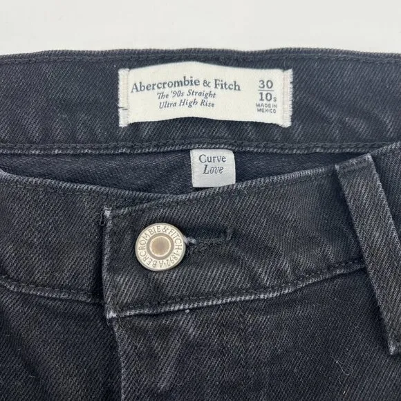 Abercrombie &amp; Fitch Curve Love Ultra High Rise 90s Straight Jean Size 30/10S NWT