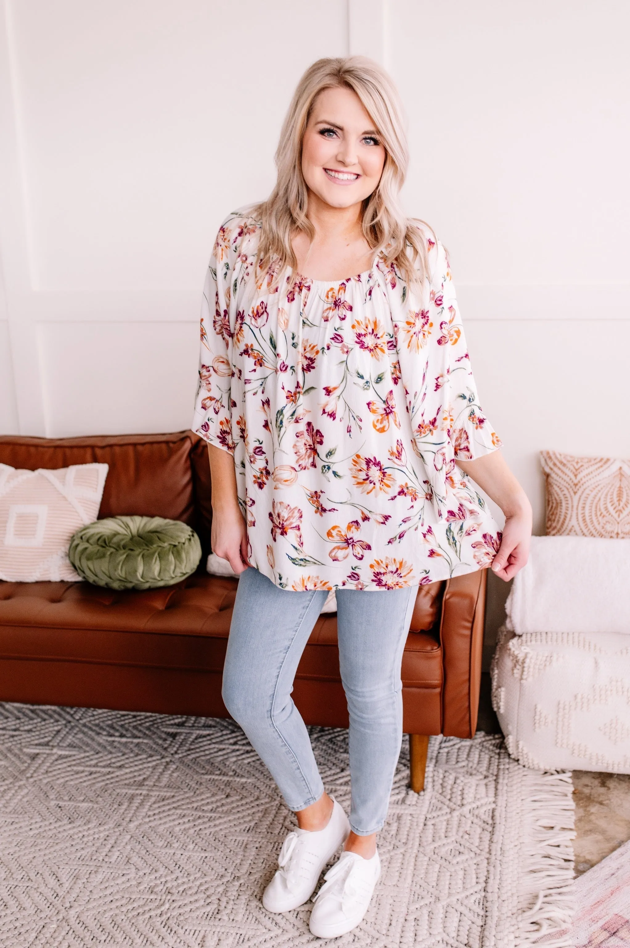 Add A Little Flare Floral Blouse