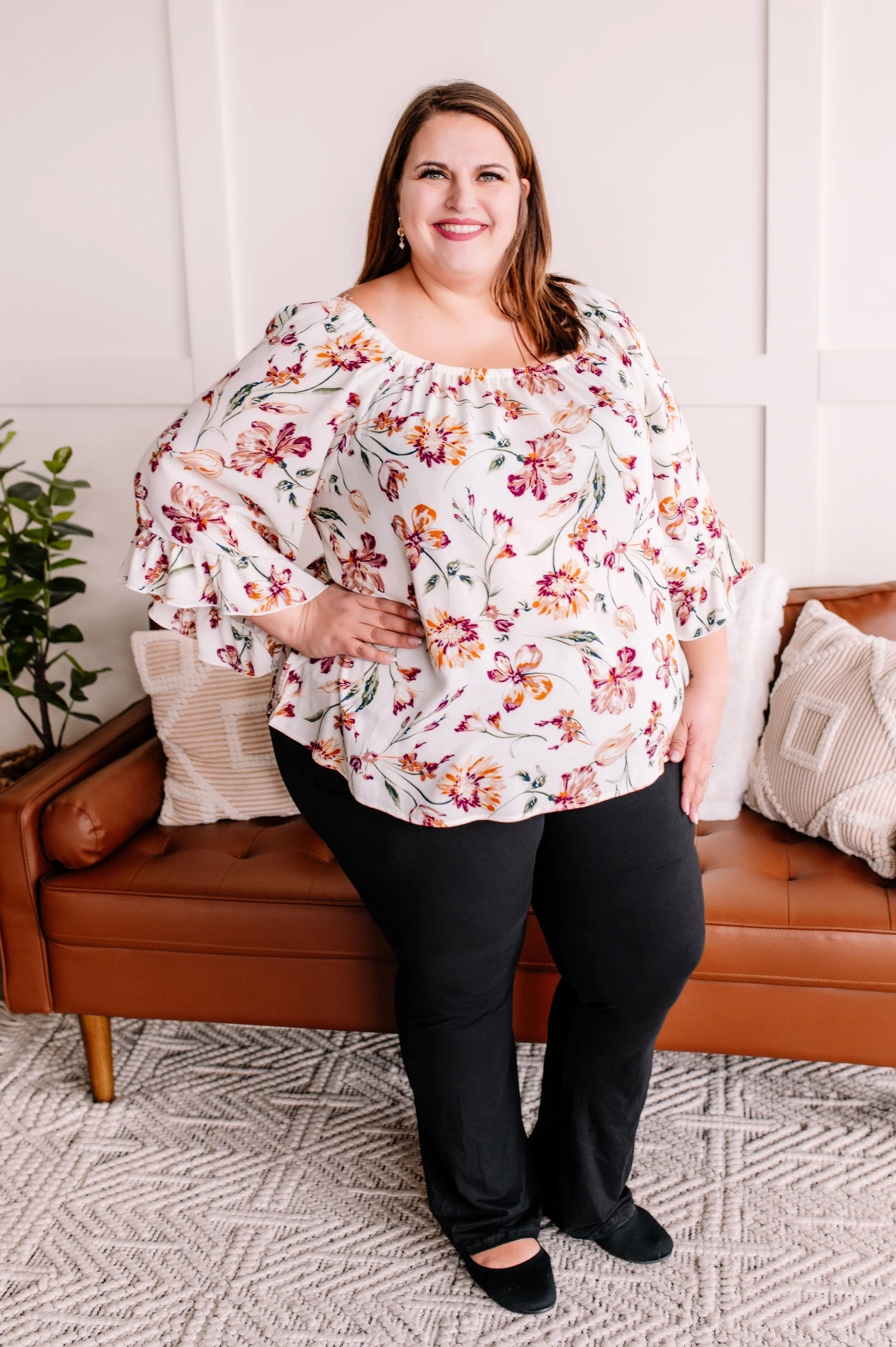 Add A Little Flare Floral Blouse