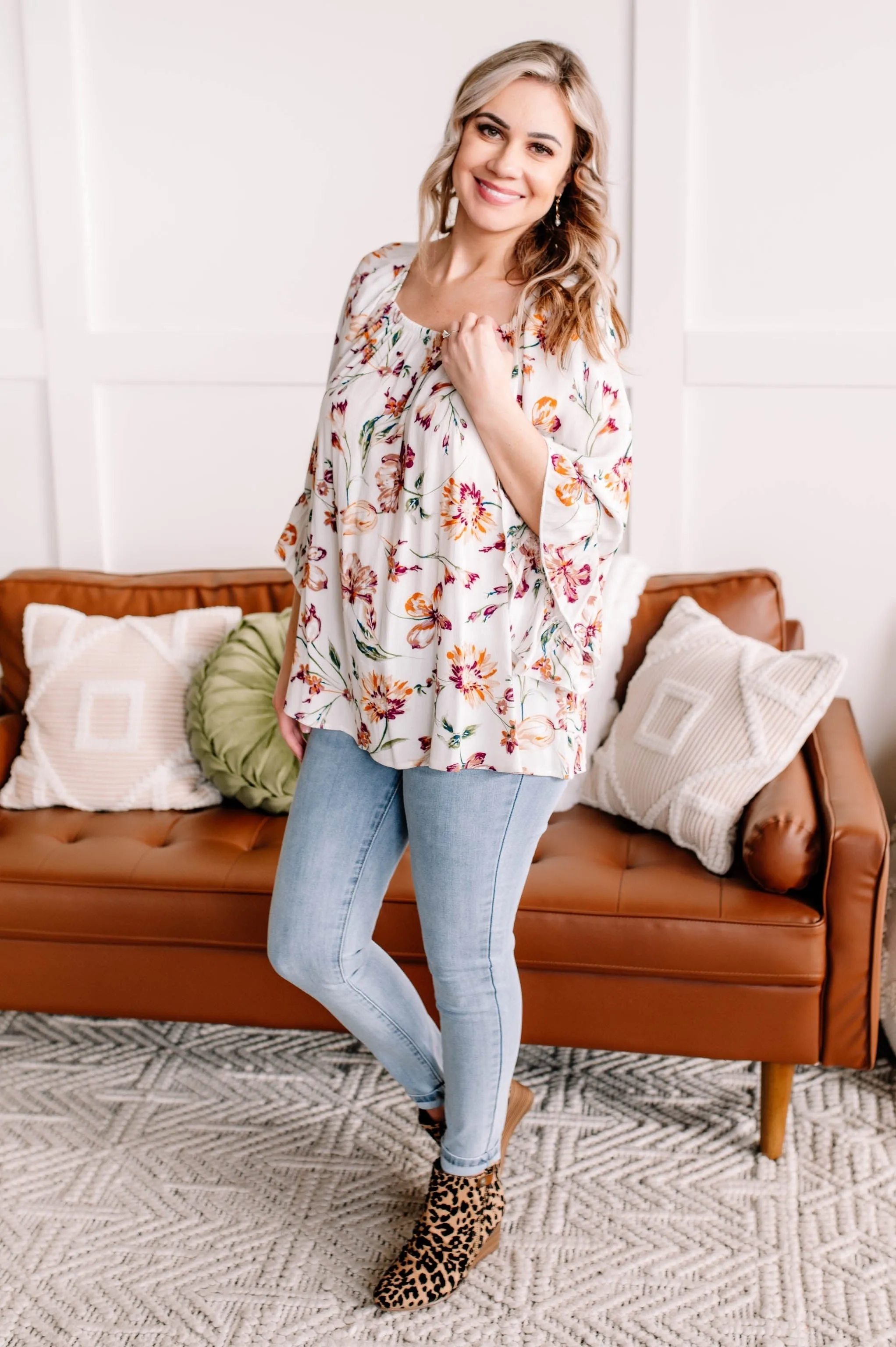 Add A Little Flare Floral Blouse