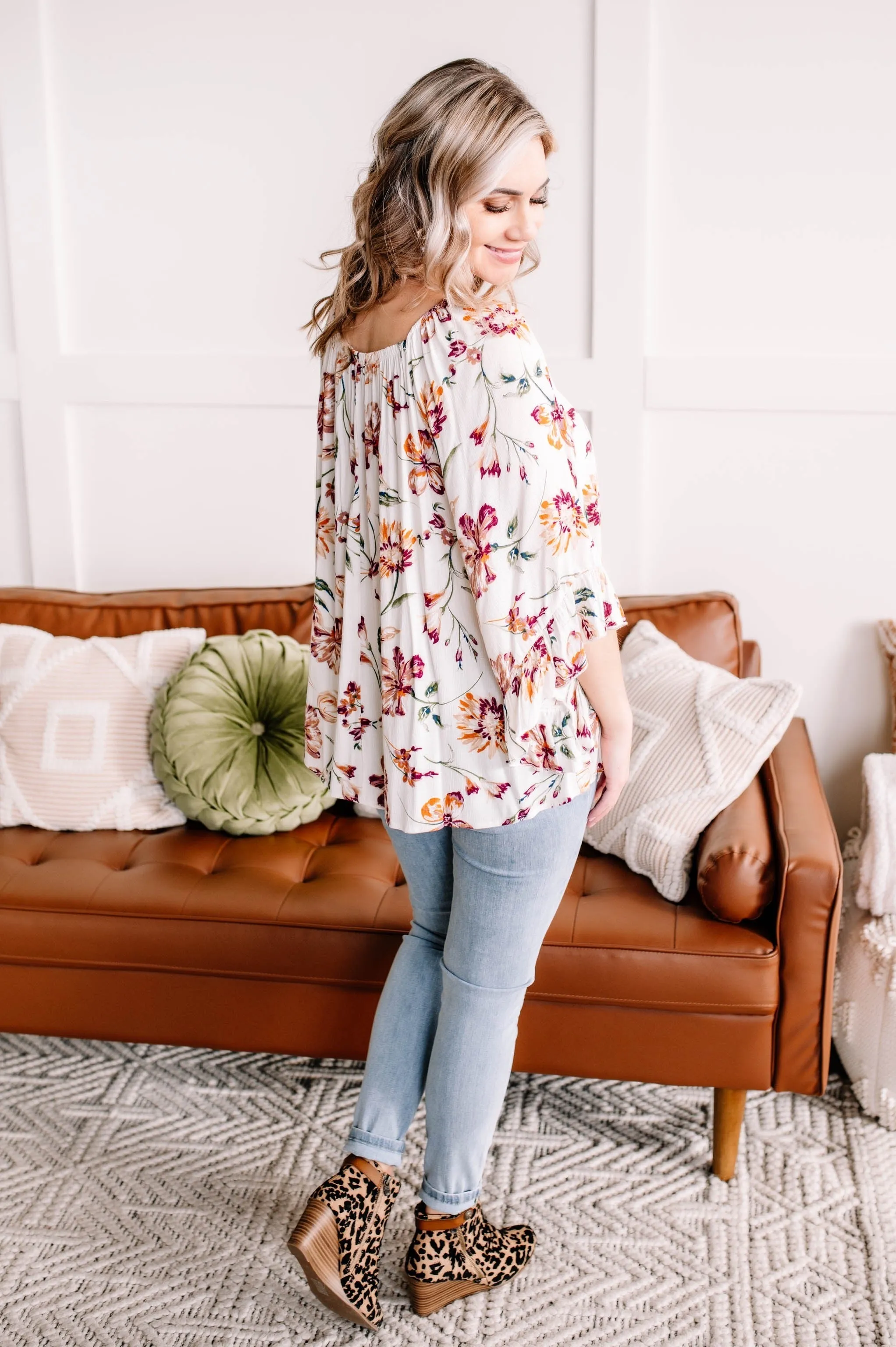 Add A Little Flare Floral Blouse