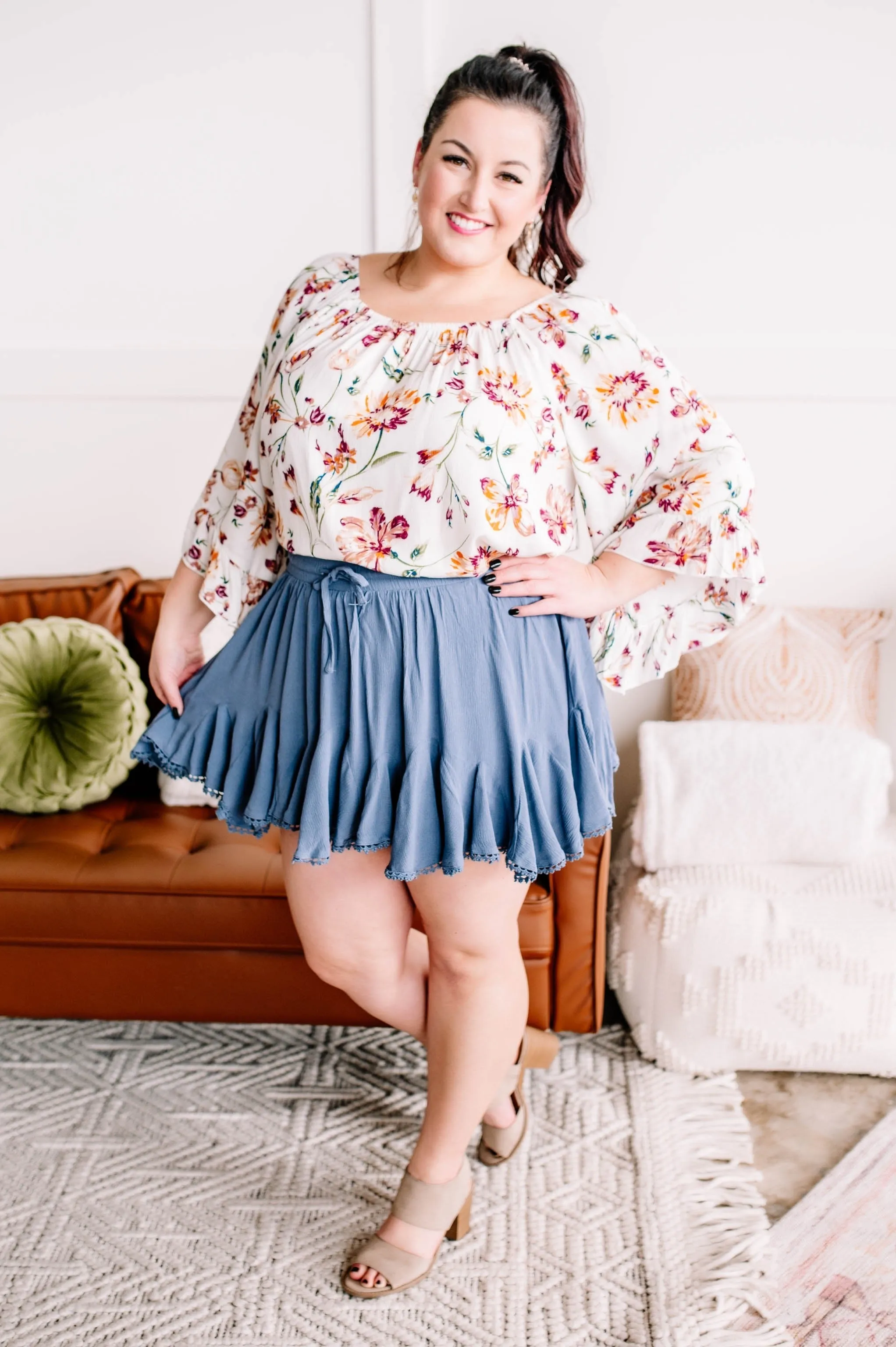 Add A Little Flare Floral Blouse