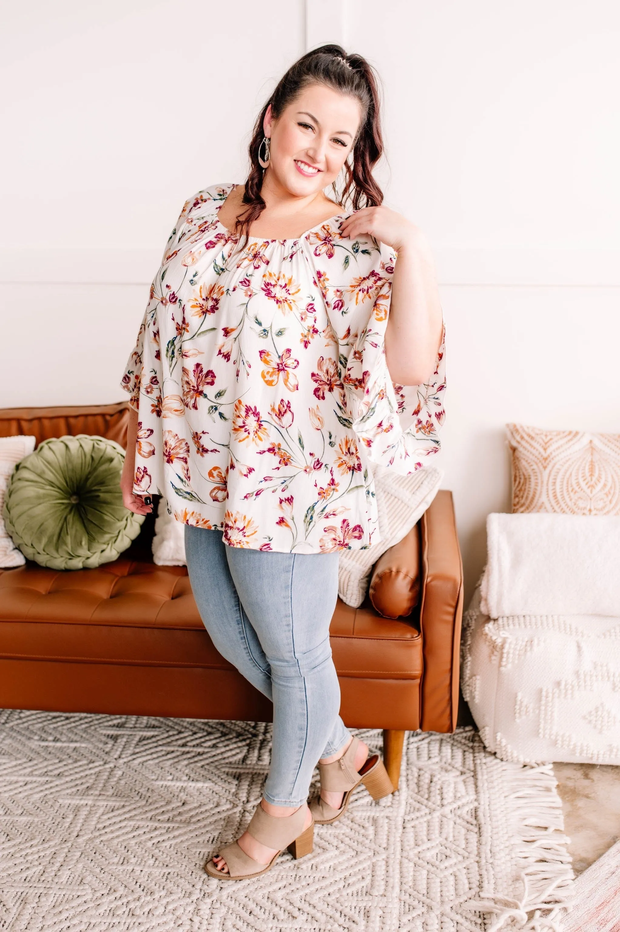 Add A Little Flare Floral Blouse