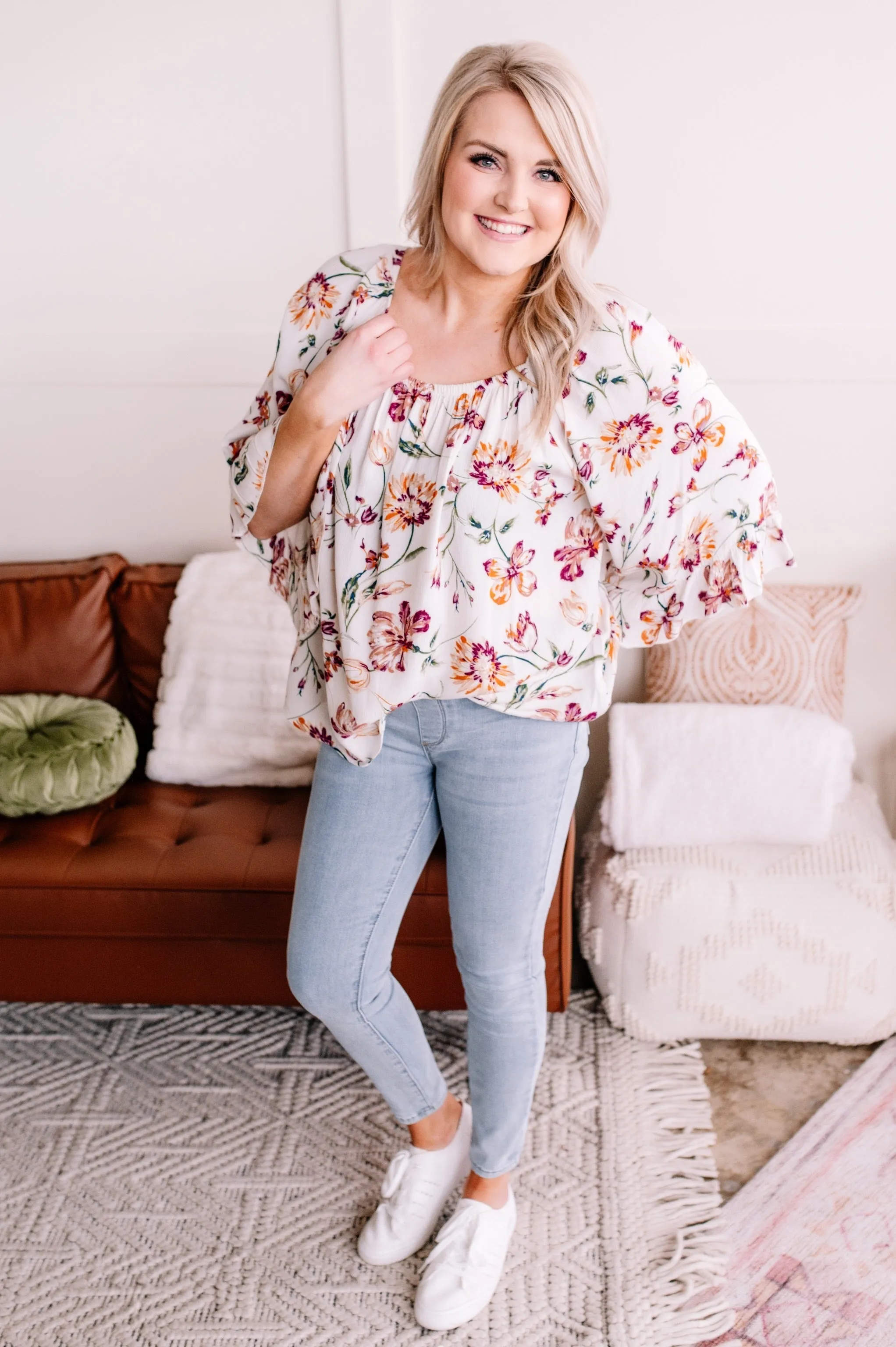 Add A Little Flare Floral Blouse