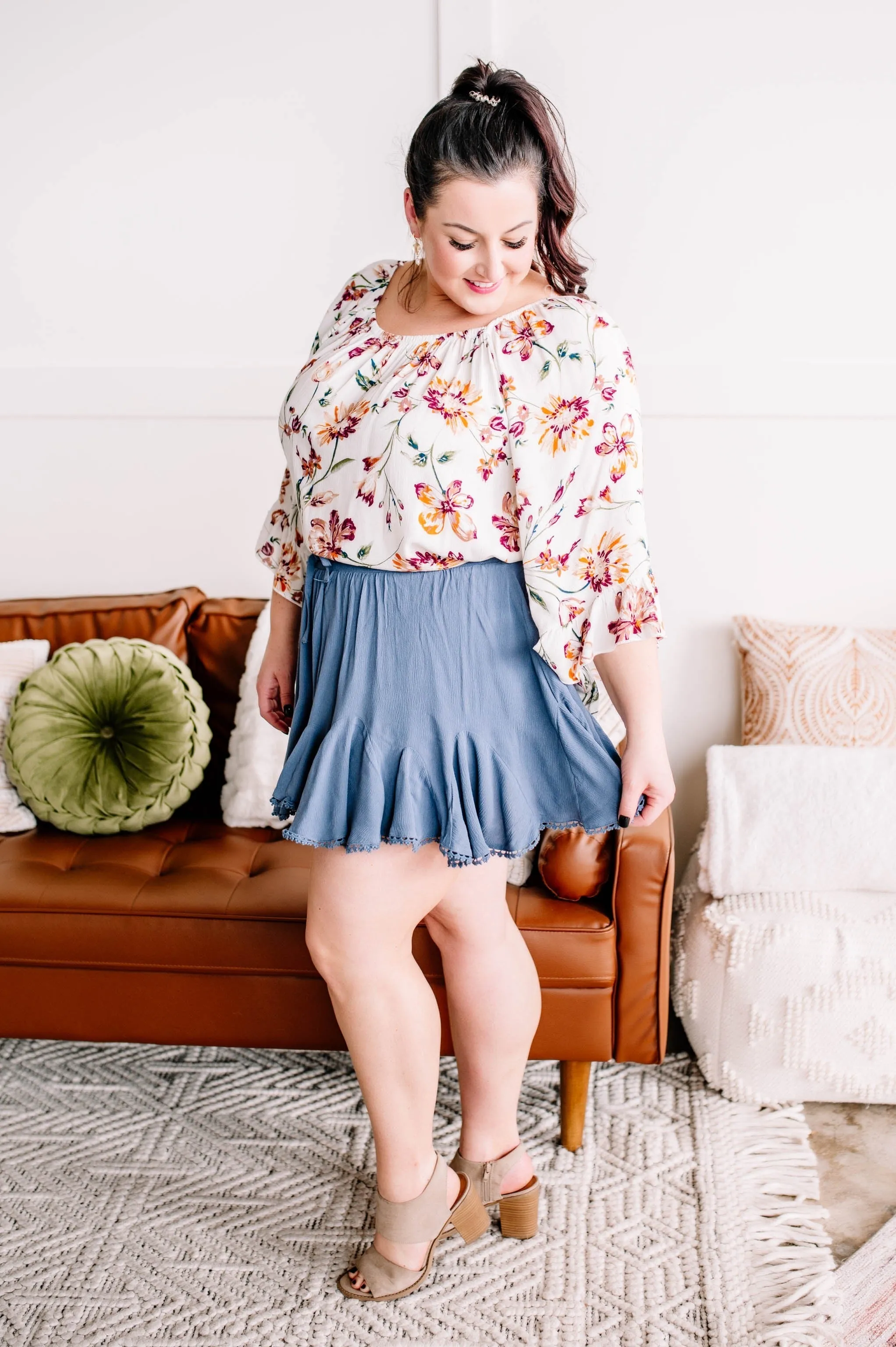Add A Little Flare Floral Blouse