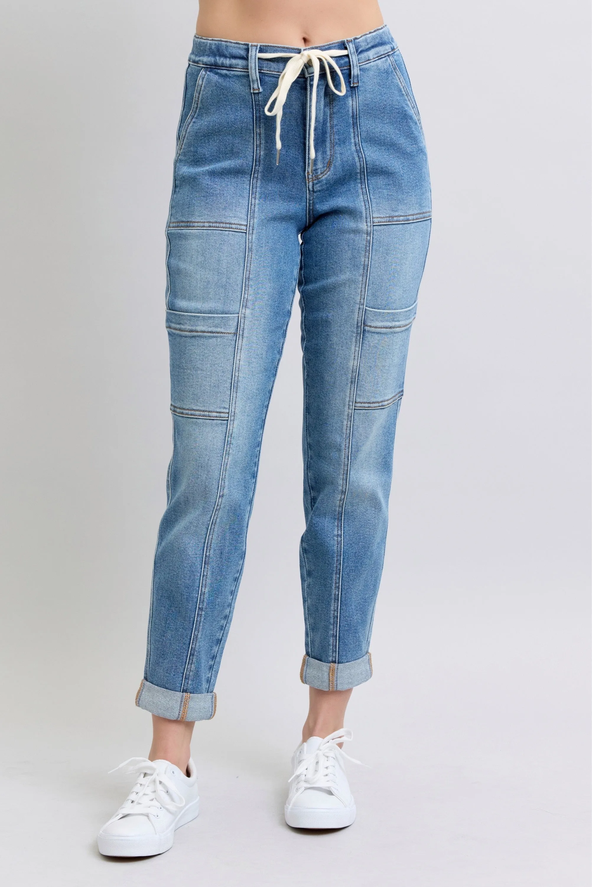 Addison High Waisted Cuffed Jogger Jeans