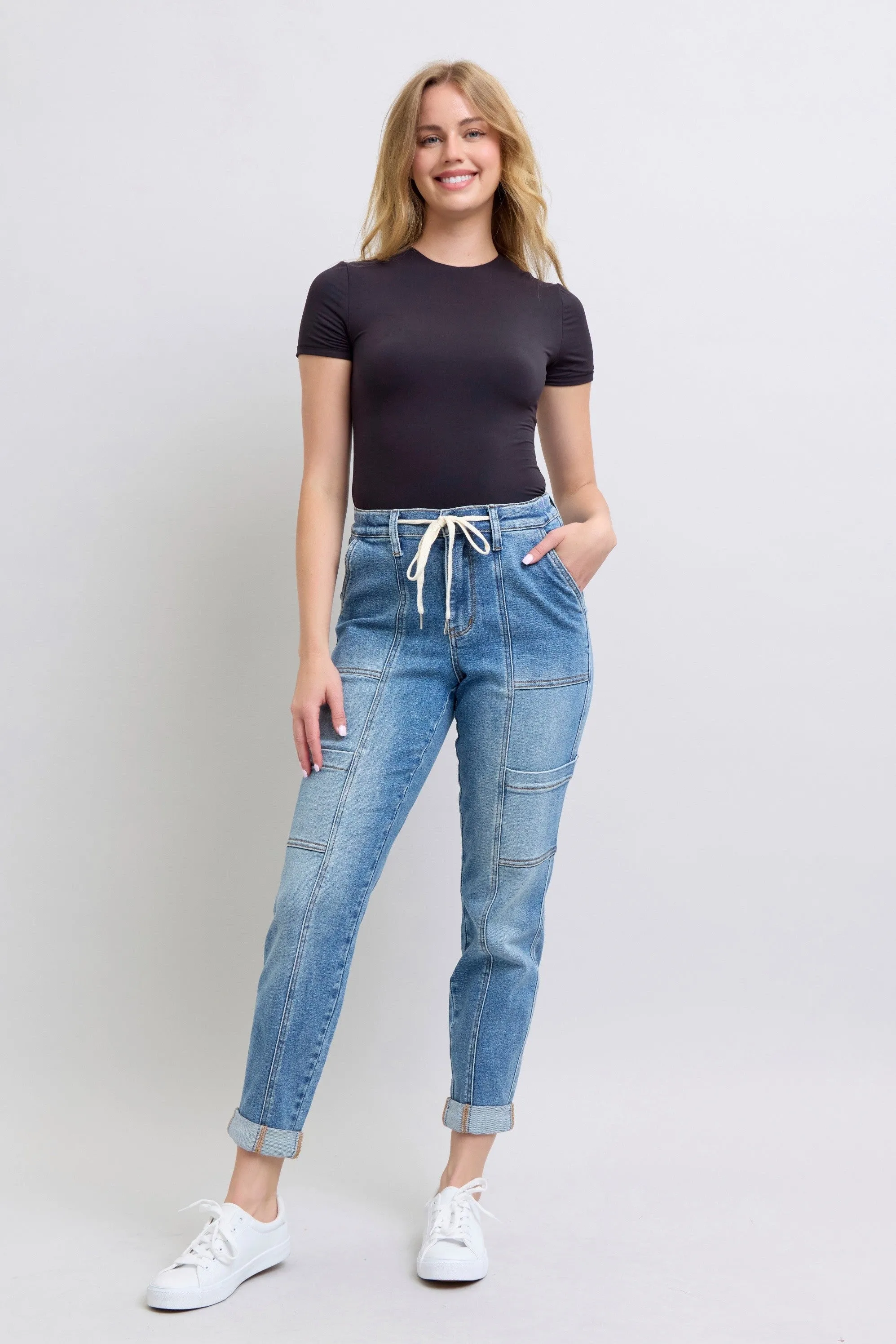 Addison High Waisted Cuffed Jogger Jeans