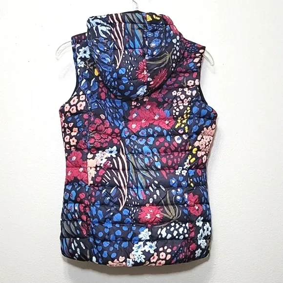 Adidas Original AOP hooded quilted puffer vest vibrant, colorful women's size XS