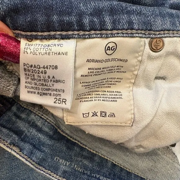 AG Adriano Goldschmied The Farrah Skinny Ankle Denim Blue Jeans Womens Size 25