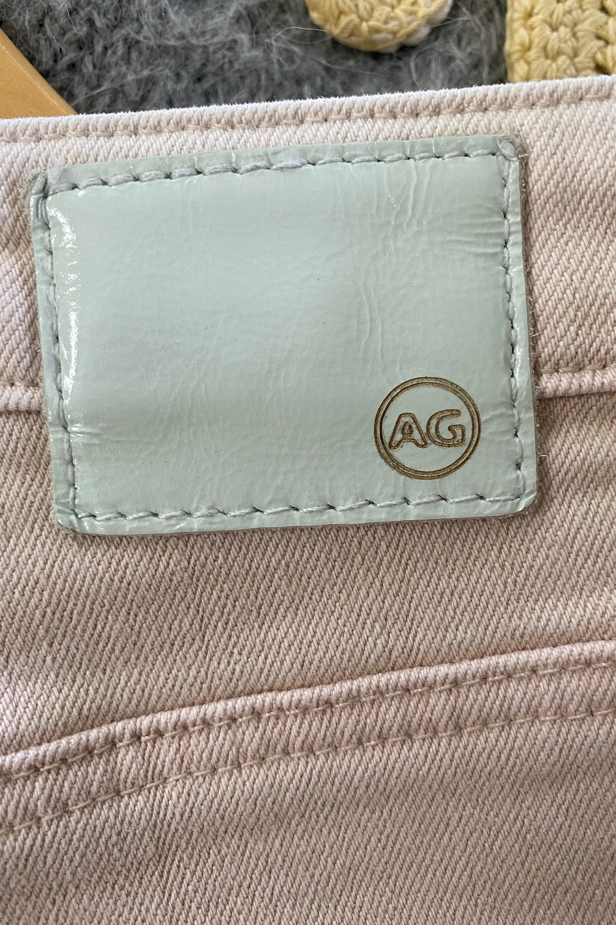 AG Jeans Pink and White Denim Trousers