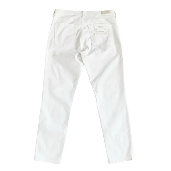 AG Prima Ankle /Cigarette Ankle White Skinny Jeans! Retail $225.